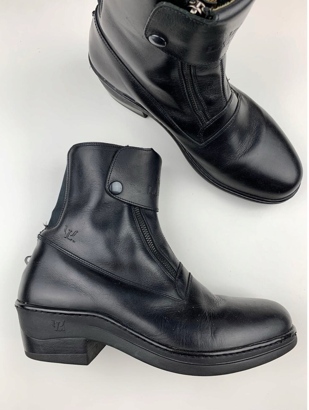 Landi Riding Boots Black Leather Equestrian Made In Italy 41 Women's 10 Men's 8